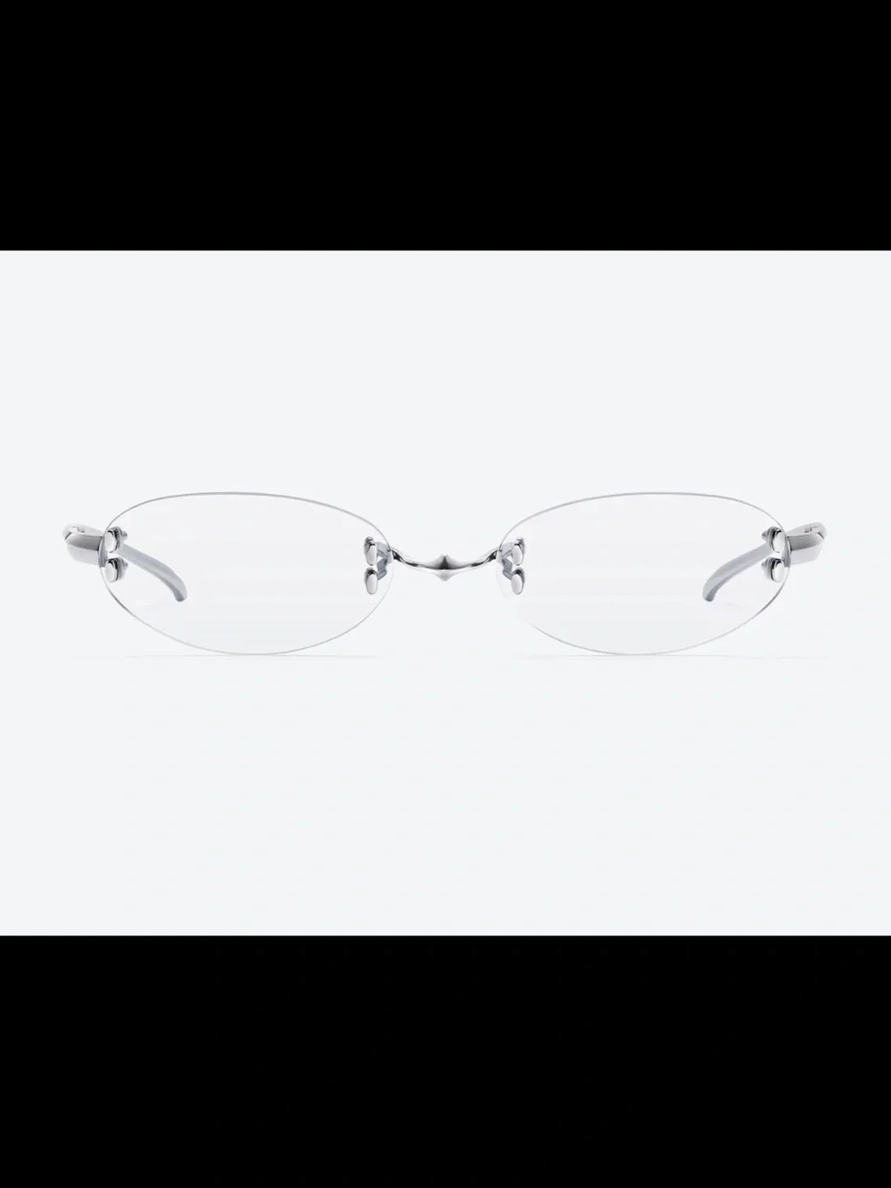 GENTLE MONSTER Furi Silver Rimless Oval Clear Glasses